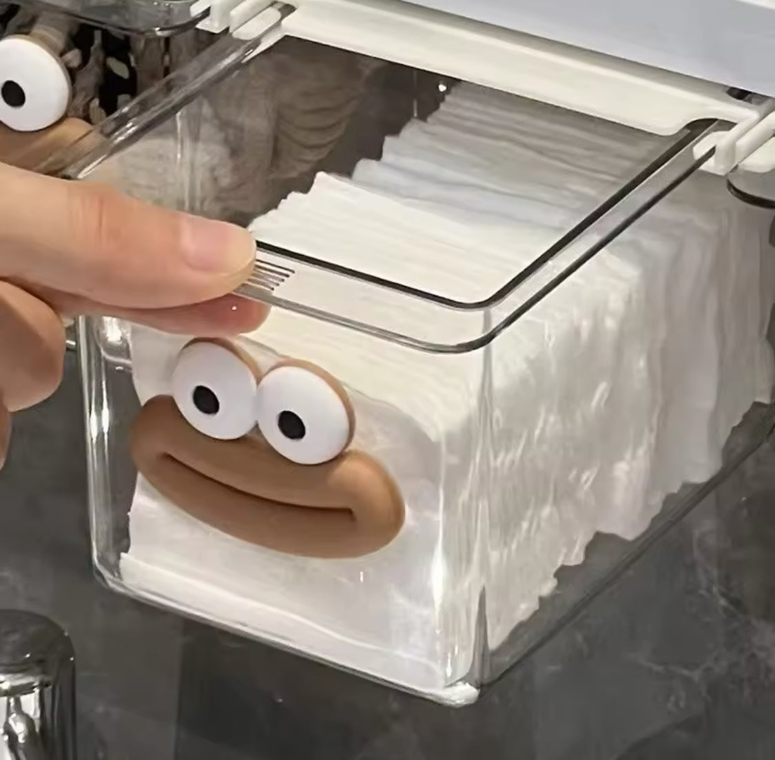 Transparent Smiley Mini Drawer, Under Table Drawer Storage Box, Cosmetic Pull Out Shelf Storage Box, Under Cabinet Storage Drawer Transparent Smiley Mini Drawer, Under Table Drawer Storage Box, Cosmetic Pull Out Shelf Storage Box, Under Cabinet Storage Drawer